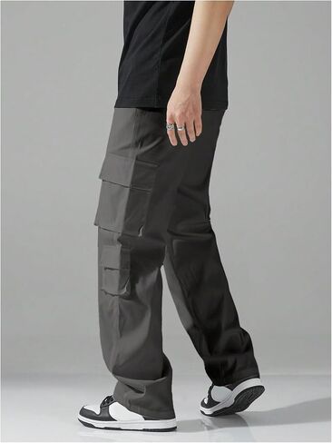 Verdusa Men's Drawstring Waist Straight Leg Cargo Pants Street Trousers in Saudi Arabia