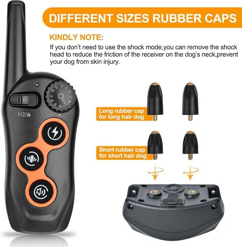 Dog Shock Collar with Remote Control,1300Ft,IP67 Waterproof Dog Training Collar with 3 Training Modes, Beep, Shock, Vibration,Safe Lock for Small, Middle,Large Dogs in Saudi Arabia