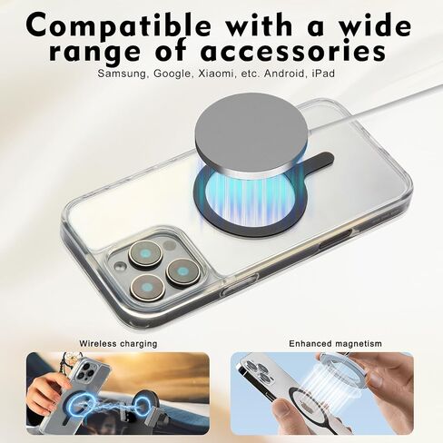 4 Pack for MagSafe Sticker 360,Universal Ring Wireless Charger Conversion Kit for iPhone iPad Samsung and More Smartphone,Universal Ring for Phone Case - Black(The Mag-Safe Sticker No Magnets) in Kuwait