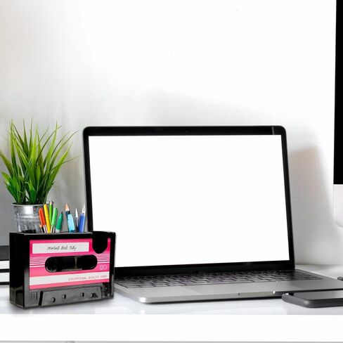 AnRui Retro Tape Dispenser with Pen Holder Cute Cassette Tape Dispenser Desk Accessories Tidy Container Office Stationery Storage Organizer for Boys & Girls Student Office, Blue in Saudi Arabia
