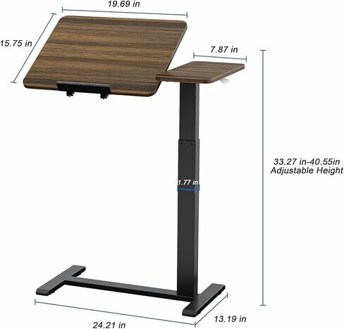 طاولة سرير قابلة للإمالة قابلة للتعديل مع عجلات من المكتب المحمول المكتبي من طاولة الكمبيوتر المحمول المنقولة عن عجلات. in Kuwait