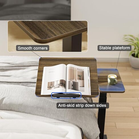 طاولة سرير قابلة للإمالة قابلة للتعديل مع عجلات من المكتب المحمول المكتبي من طاولة الكمبيوتر المحمول المنقولة عن عجلات. in Kuwait