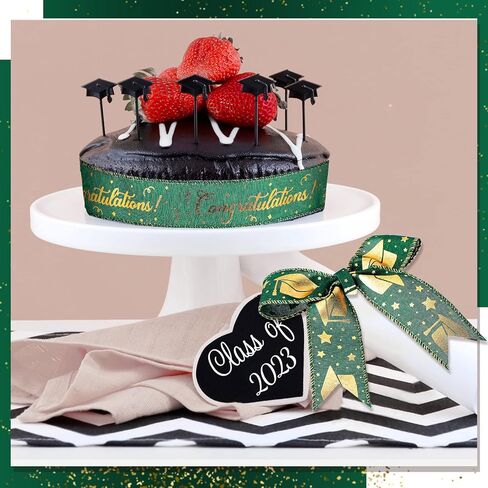 3 لفة فئة من 2025 تخرج شريط التخرج 1.5 بوصة تخرج الحفلات تهانينا خريج الشريط البرونز السلكية شرائط الحافة السلك in Kuwait