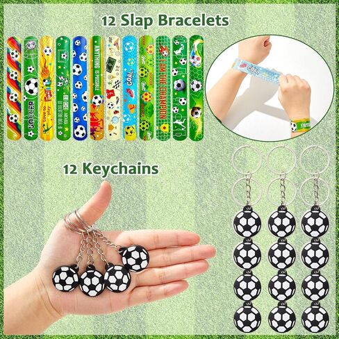 110 PCS Football Party Favors for Kids 12 Sets Football Party Supplies Parkstring Bag Propack with Chiefcains Mini Football Labours ملصقات Goodie Bag Presents مجموعة هدايا مجموعة الأساور in Kuwait
