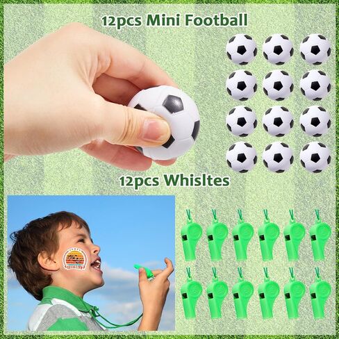 110 PCS Football Party Favors for Kids 12 Sets Football Party Supplies Parkstring Bag Propack with Chiefcains Mini Football Labours ملصقات Goodie Bag Presents مجموعة هدايا مجموعة الأساور in Kuwait
