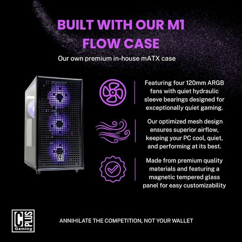 Cost Plus Gaming M1 Flow - Starter Tier Gaming PC - AMD Ryzen 5 5500 4.2GHz Boost, RTX 3050, 500GB NVME SSD, 16GB DDR4-3200, 600W+ Gold PSU, WiFi, Windows 11 Home 64-bit (5500 | RTX 3050) in Saudi Arabia