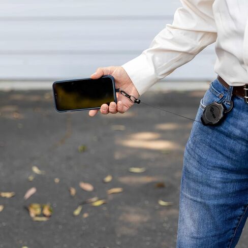 KEY-BAK Ratch-It Retractable Anti-Theft Phone Tether Cell Phone Lanyard with Carabiner & Universal Smartphone Case Anchor Black in Saudi Arabia
