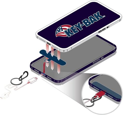 KEY-BAK Ratch-It Retractable Anti-Theft Phone Tether Cell Phone Lanyard with Carabiner & Universal Smartphone Case Anchor Black in Saudi Arabia