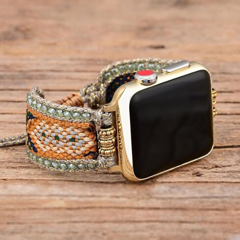Braided Western Boho Nylon Band Compatible with Apple Watch Bands 38mm 40mm 41mm 42mm 44mm 45mm 46mm 49mm, Women Adjustable Bracelet Beaded Bohemian Strap for iWatch Series 10 9 8 SE Ultra 7 6 5 4 3 in Saudi Arabia