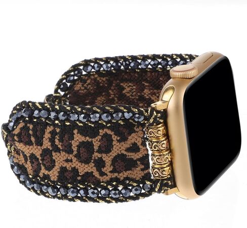 Braided Western Boho Nylon Band Compatible with Apple Watch Bands 38mm 40mm 41mm 42mm 44mm 45mm 46mm 49mm, Women Adjustable Bracelet Beaded Bohemian Strap for iWatch Series 10 9 8 SE Ultra 7 6 5 4 3 in Kuwait