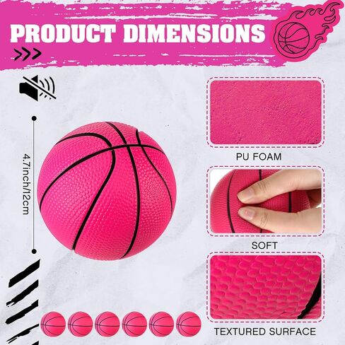 6 Pcs 4'' Mini Foam Basketballs for Kids Adults, Squeeze Stress Ball Safe Soft Replacement Beach Pool Basketball for Indoor Hoop Toddler Quiet Bouncy Sport Game(Orange) in Saudi Arabia