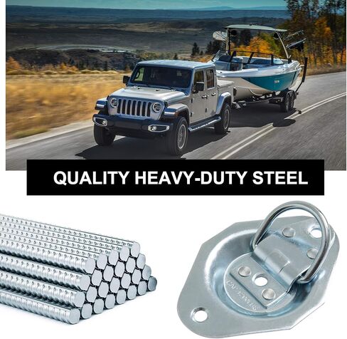 Lonffery Round Recessed D-Ring Tie Down Anchors (1,200 lb. Capacity), Heavy Duty Kit for Trailer or Deliveries in Kuwait