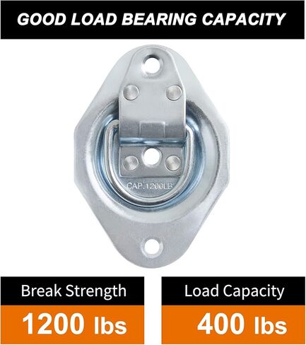 Lonffery Round Recessed D-Ring Tie Down Anchors (1,200 lb. Capacity), Heavy Duty Kit for Trailer or Deliveries in Kuwait