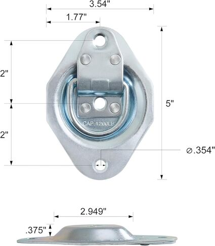 Lonffery Round Recessed D-Ring Tie Down Anchors (1,200 lb. Capacity), Heavy Duty Kit for Trailer or Deliveries in Kuwait