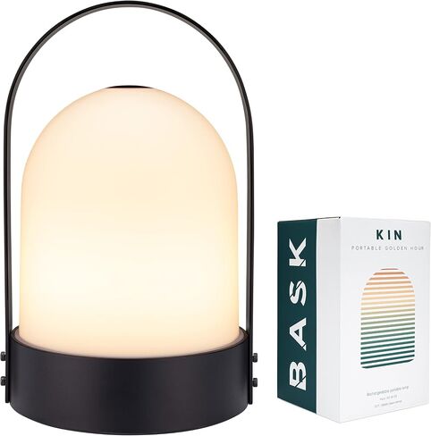 BASK KIN 3.0 محمولة مصباح طاولة الفوانيس اللاسلكي | USB القابلة لإعادة الشحن | بطارية قوية طويلة الأمد 4000 مللي أمبير في الساعة | غرفة نوم الأطفال | سهلة اللمس من 3 خطوات dimmable | LED UltraBright (منتصف الليل الأسود) in Saudi Arabia