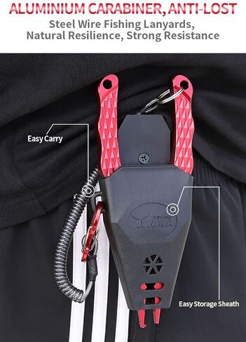 Fishing Pliers, Aviation Aluminum Fishing Pliers Line Cutters, De-Hookers, Fishing Tool Sets, Weaving Scissors, Saltwater Resistant Fishing Gear (Red) in Saudi Arabia