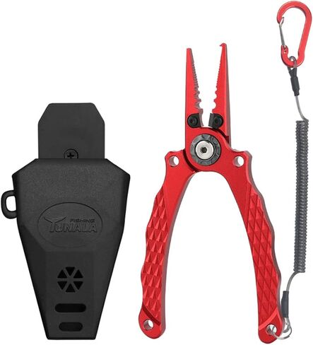 Fishing Pliers, Aviation Aluminum Fishing Pliers Line Cutters, De-Hookers, Fishing Tool Sets, Weaving Scissors, Saltwater Resistant Fishing Gear (Red) in Saudi Arabia