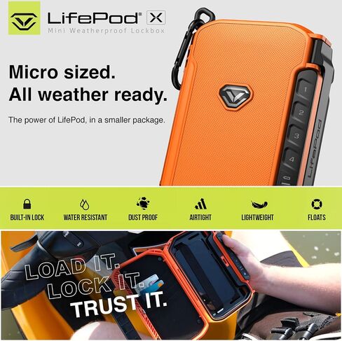 VAULTEK LifePod X Micro Weatherproof Electronic Lockbox Secure Travel Case Rugged Mini Portable Case with Backlit Keypad (Covert Black) in Kuwait