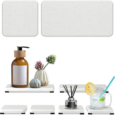 6PCS Fast Drying Diatomite Stone Sink Tray, Stone Drying Tray for Bathroom Counter, Stone Soap Tray for Kitchen Sink, Water Absorbing Coasters, Diatomite Soap Dish, Water Absorbing Stone Tray for Sink in Saudi Arabia