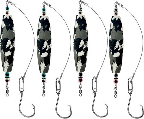 4pcs Catfish Rig Floats Kit, EVA Foam Peg Floats Bait Rigs Fishing Bobbers Floats Fishing Corks Catfish Lures High-Carbon Circle Hooks and Crane Swivel for Catfishing Tackle Combo in Saudi Arabia