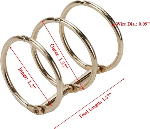 Xiaoyztan 6 Pcs 3-Slot Binder Rings Loose Leaf Book Rings Memo Note Rings DIY Album Rings Paper Organizing Ring (Inner Diameter 1.2in Grey) in Kuwait