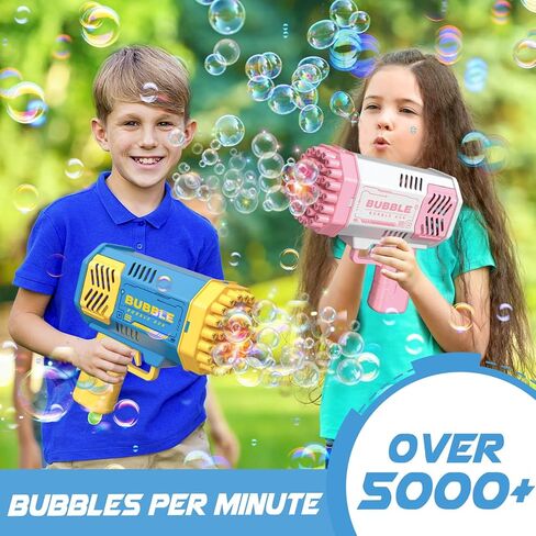 مسدس فقاعات دولانوس عبوتين مع زجاجتين من محلول الفقاعات، آلة فقاعات غمس مضيئة بـ 40 فتحة للأطفال، لعبة فقاعات للأطفال بعمر 3 4 5 6 7 8 سنوات للأولاد في الهواء الطلق وحفلات الزفاف وأعياد الميلاد (2 * أزرق) in Kuwait