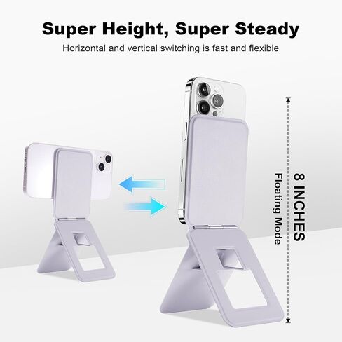Phone Tripod Stand Compatible with iPhone 16/15/14/13/12 Series, Angle Adjustment & Strong Magnets Invisible Selfie Stick Tripod (Grey) in Kuwait