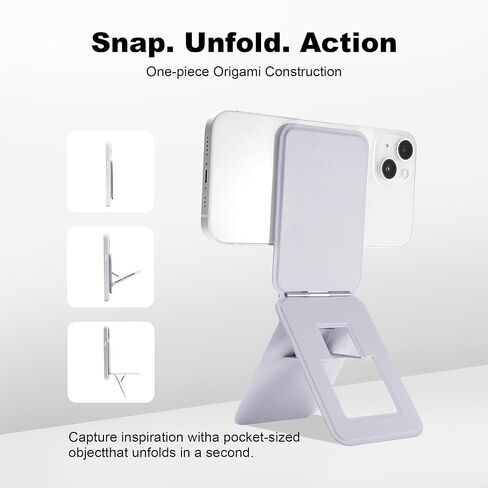Phone Tripod Stand Compatible with iPhone 16/15/14/13/12 Series, Angle Adjustment & Strong Magnets Invisible Selfie Stick Tripod (Grey) in Kuwait