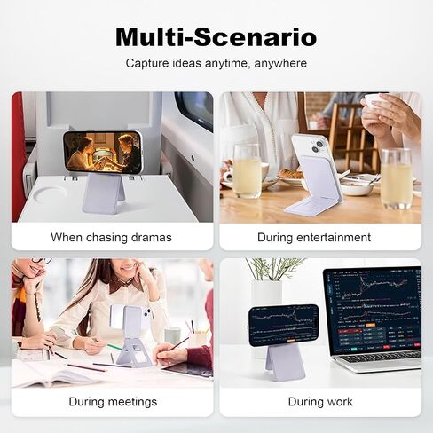 Phone Tripod Stand Compatible with iPhone 16/15/14/13/12 Series, Angle Adjustment & Strong Magnets Invisible Selfie Stick Tripod (Grey) in Kuwait