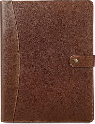 KomalC Genuine Leather Business Portfolio, Personal Organizer, Luxury Leather Padfolio (Saddle Brown) in Saudi Arabia