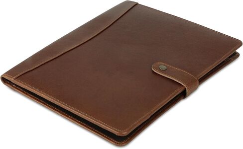 KomalC Genuine Leather Business Portfolio, Personal Organizer, Luxury Leather Padfolio (Saddle Brown) in Saudi Arabia