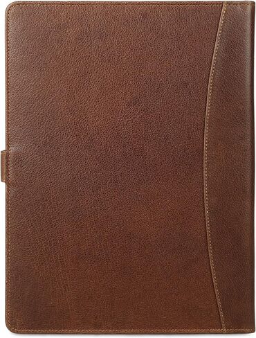 KomalC Genuine Leather Business Portfolio, Personal Organizer, Luxury Leather Padfolio (Saddle Brown) in Saudi Arabia