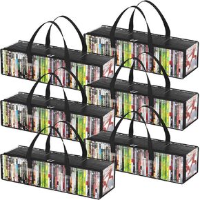 حقائب تخزين CD Lifewit 6 PCS ، قم بمسح جميع منظمات DVD البلاستيكية PVC مع مقابض حمل وحالة سحاب ، وحالة الوسائط المقاومة للماء للأقراص المدمجة ، والألبومات ، ومكتسب ما يصل إلى 300 قرص مضغوط (50 لكل منهما)