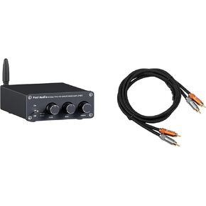 Fosi Audio BT20A Bluetooth Stereo Amplifier and 2RCA to 2RCA Cable 3.9Ft