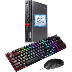 Lenovo ThinkCentre M920Q Tiny Desktop Computer, Intel Core i7-8700T up to 4.0GHz, 16 GB RAM, 512 GB SSD, Keyboard and Mouse, HDMI, Wi-Fi, Windows 10 Pro (Renewed)