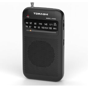 Portable AM/FM Radio, Battery Powered Radio with Earphone Jack