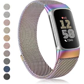 Amzpas Metal bands for Fitbit Charge 6 Bands for Women Men, Stainless Steel Mesh Wristband with Magnet Clasp for Fitbit Charge 6 / Fitbit Charge 5 in Saudi Arabia