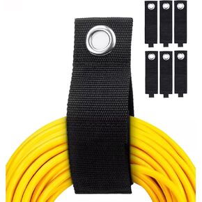Heavy Duty Storage Straps,17-inch (6 Pack) Extension Cord Holder Organizer and Storage, Extendable Cable Ties Strap Loop Hanger Organizer for Cable, Hose, Power Cord, and Rope (17" (6-Pack))
