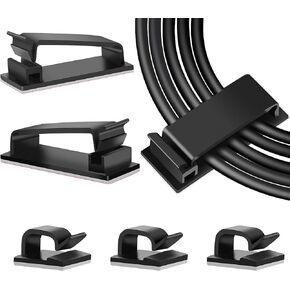 Adhesive Cable Clips and Cable Management Clips Black Bundle