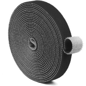 TNP Hook and Loop Tape Strap Cable Ties Fastener (Blue) (15 Feet) - Sticky Self Adhesive Nylon Fabric Roll Wrap 0.75" Wide 5 Yards Reusable for Cutting Custom Length Cord Wire Fastening