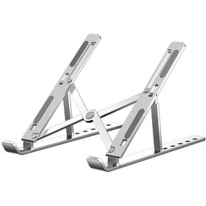 Adjustable Laptop Stand, Aluminum Foldable Computer Riser, 10-15.6 Inch, Ergonomic Design with Storage Bag, Silver