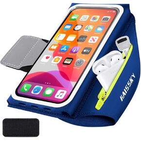6.8'' Armband for Phone for Running with Earphone Bag, Cell Phone Holder Case for iPhone 16 15 14 13 12 11 Pro Max Galaxy S21-S24 Ultra Pixel, Armband with Car Home Key