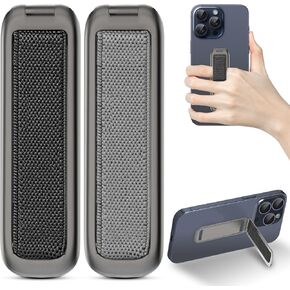 Phone Grip Strap Holder for Hand Cell Phone Loop Finger Holder Gripper for Back of Phone Sticky Handle Grip Compatible for iPhone Samsung and Most Smartphones, Black Grey