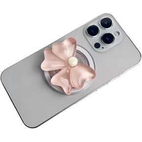 Get A Grip Now - Cute 3D Flower Phone Grip - Collapsible Magnetic Magsafe Compatible Finger Holder for Back of Phone - Anti-Slip & Comfortable to Hold - Versatile Uses (FLW2-PhoneGrip- Pink)