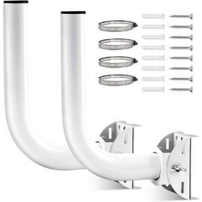 2 Pack Universal Wireless Bridge Bracket Mount, J Pole and Wall-Mounted Mounting Bracket Kits for TV Antennas, WiFi Bridges, Extenders, Starlink Mini Dish, Outdoor APs, CPE