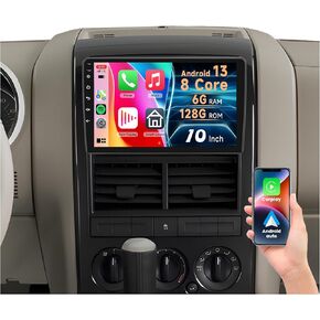 8 Core 6G+128G Car Radio for Ford Explorer 2005-2010, Rimoody Android 13 Car Stereo Carplay Android auto Mirror Link 10.1'' Touch Screen GPS Bluetooth WiFi FM Backup Camera