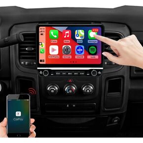 for Dodge RAM 1500 Classic Radio Upgrade 2019 2020 2021 2022 2023 2024,QLED Screen Stereo,4G LTE,8 Core CPU,Carplay Android Auto,Manual AC only