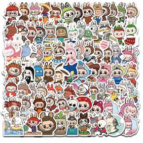 160 pcs Waterproof Cartoon Stickers for Labubu, Cool Vinyl Decal for Teen Water Bottler Sticker Adult Waterproof Girl Laptop Skateboard Phone Guitar Bike Travel Case