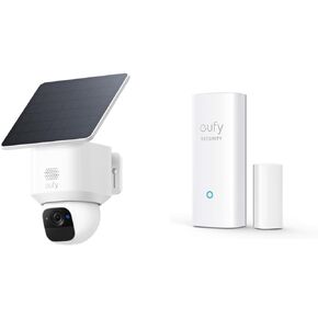 eufy Security Entry Sensor with SoloCam E30, Solar Powered, 360° Pan, AI Tracking, 2K Clarity, Security Cameras Wireless Outdoor, Camera, Outdoor Camera, HomeBase S380 Compatible, No Monthly Fee