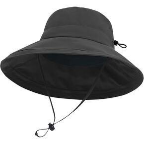 vidsel Sun Hats for Women Men Wide Brim Ponytail Bucket Hat Gardening Waterproof Fold-Up Summer UV Protection Sun Cap